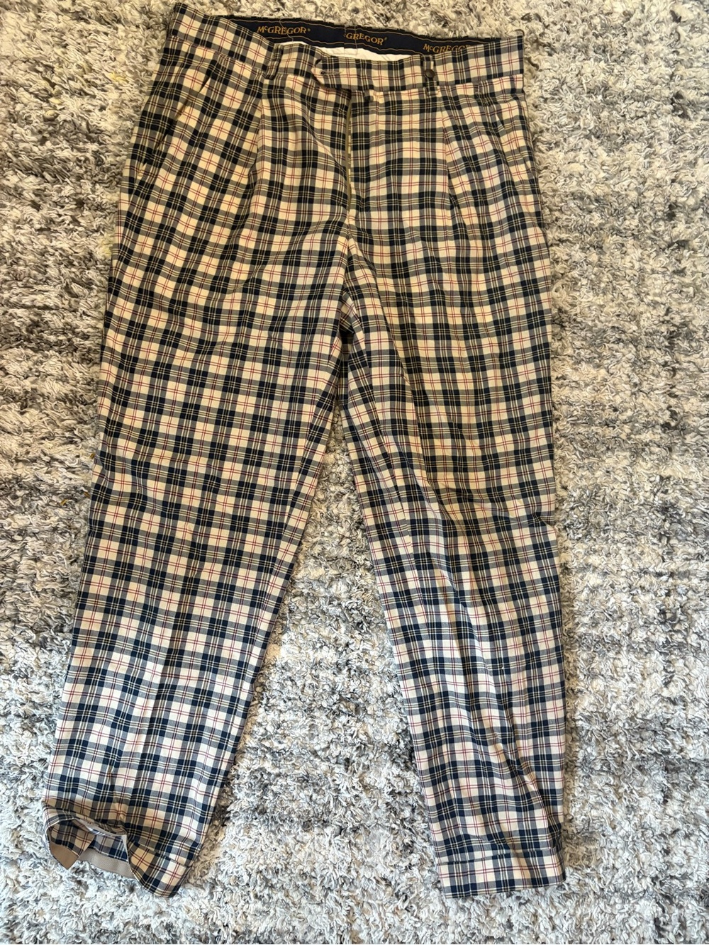 McGregor Plaid Chinos in Beige, Navy & Cream
